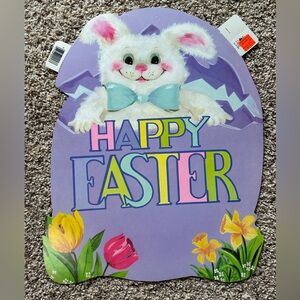 Vintage Colorful Easter Bunny Die Cut